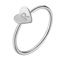 Hot Women Jewelry Heart Shape A-Z Initial Alphabet Letter R J Little Finger Rings